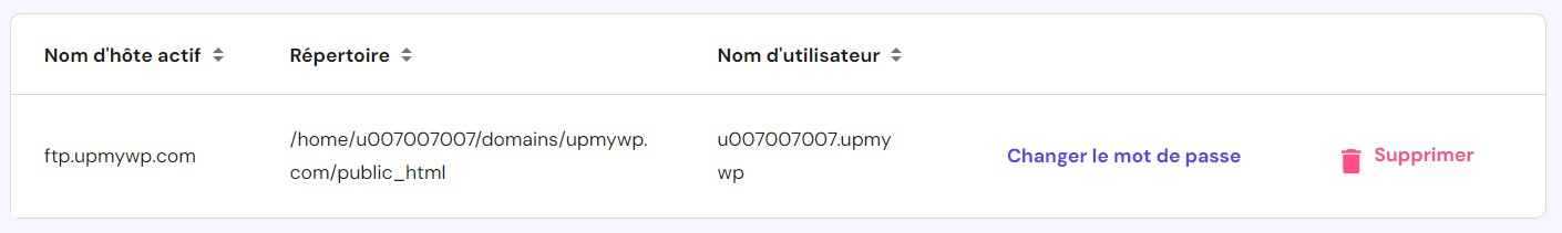 Création d'un utilisateur FTP