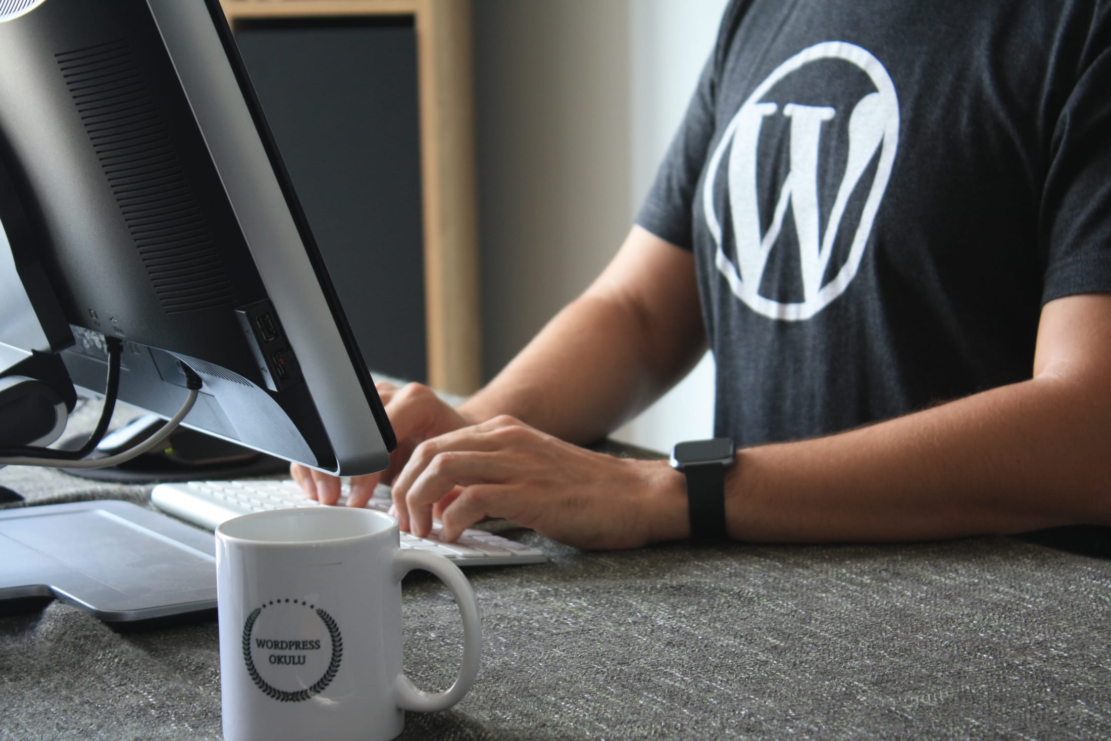 Développeur WordPress sur son ordinateur