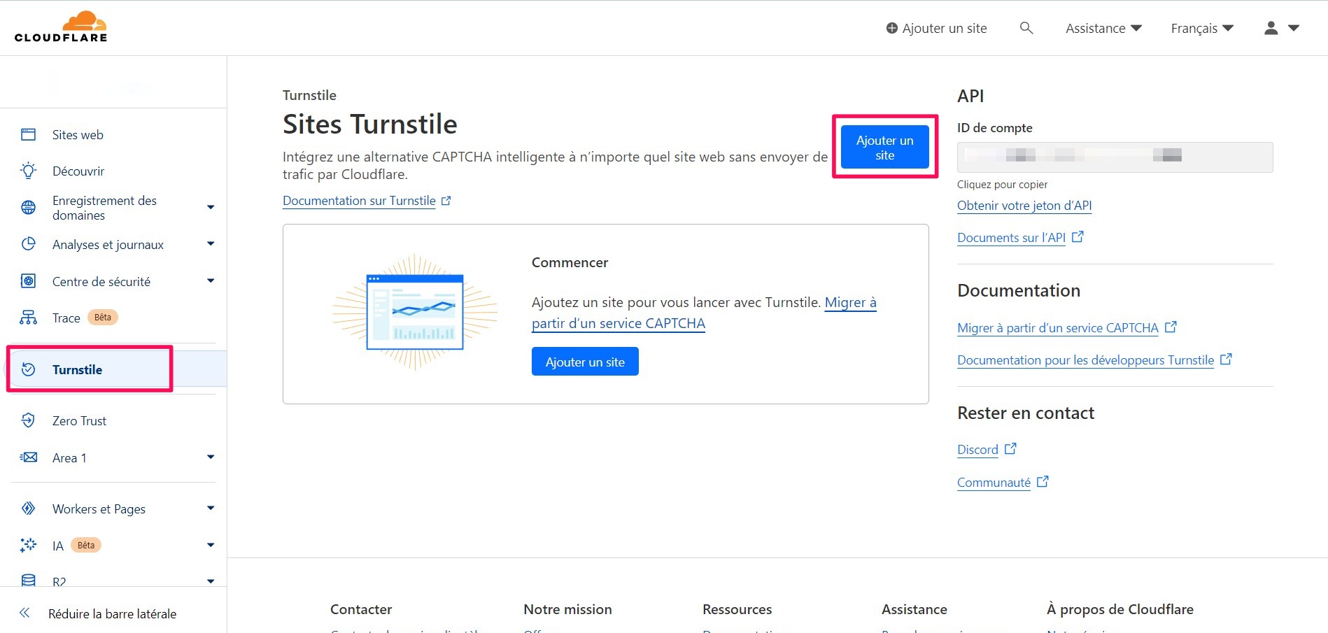 Cloudflare dashboard