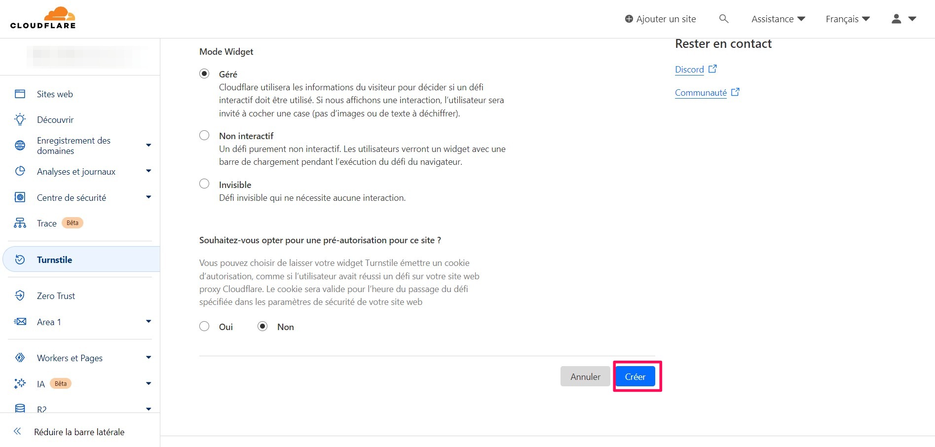 Cloudflare dashboard