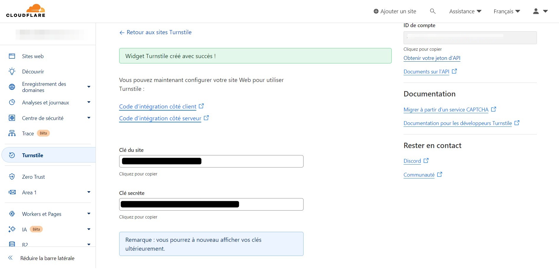 Cloudflare dashboard